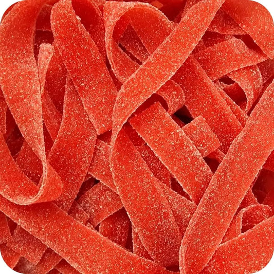 Pick N Mix Tubs Fizzy Strawberry Belts Sweetzone Halal Red Candy Sweets