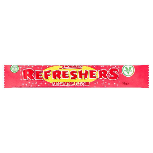 Swizzels Refreshers Strawberry Flavour Chew Bar 18g 20p PMP Candy Chew Bars Sweets Vegan, Halal, Vegetarian - Frosty Sweet Factory