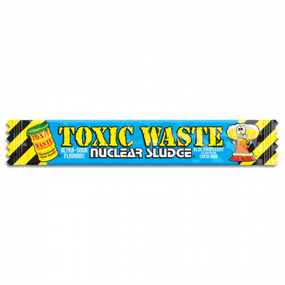 Toxic Waste Nuclear Sludge Chew Bar Blue Raspberry 0.7oz (20g), Chew Bars, Blue Raspberry, Vegan, Vegetarian, Gelantine Free, Halal - Frosty Sweet Factory