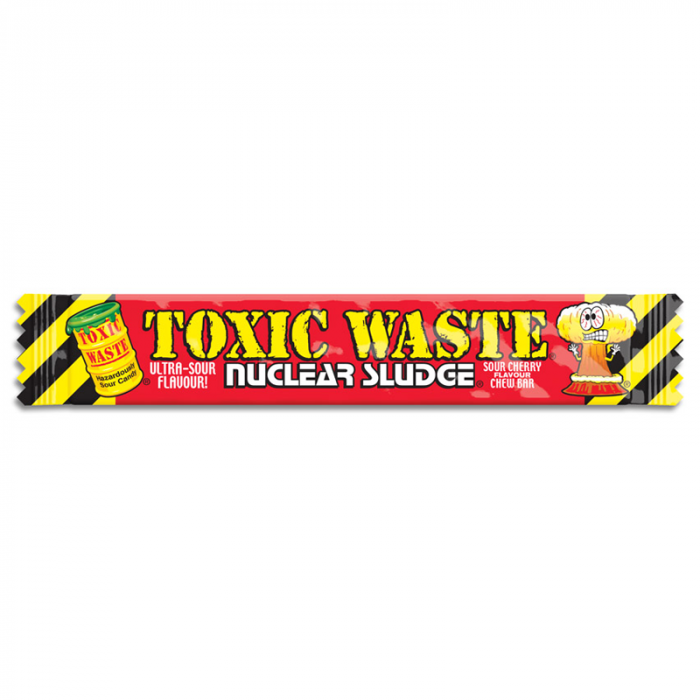 Toxic Waste Nuclear Sludge Chew Bar Cherry 0.7oz (20g), Chew Bars, Vegan, Vegetarian, Halal - Frosty Sweet Factory