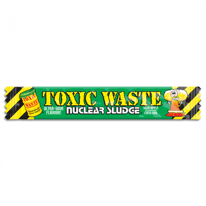 Toxic Waste Nuclear Sludge Chew Bar Green Apple 0.7oz (20g), Chew Bars, Green Apple, Vegan, Vegetarian, Gelantine Free, Halal - Frosty Sweet Factory