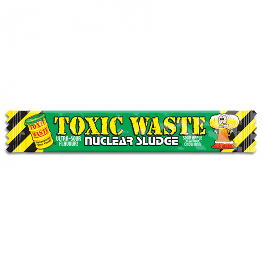 Toxic Waste Nuclear Sludge Chew Bar Green Apple 0.7oz (20g), Chew Bars, Green Apple, Vegan, Vegetarian, Gelantine Free, Halal - Frosty Sweet Factory