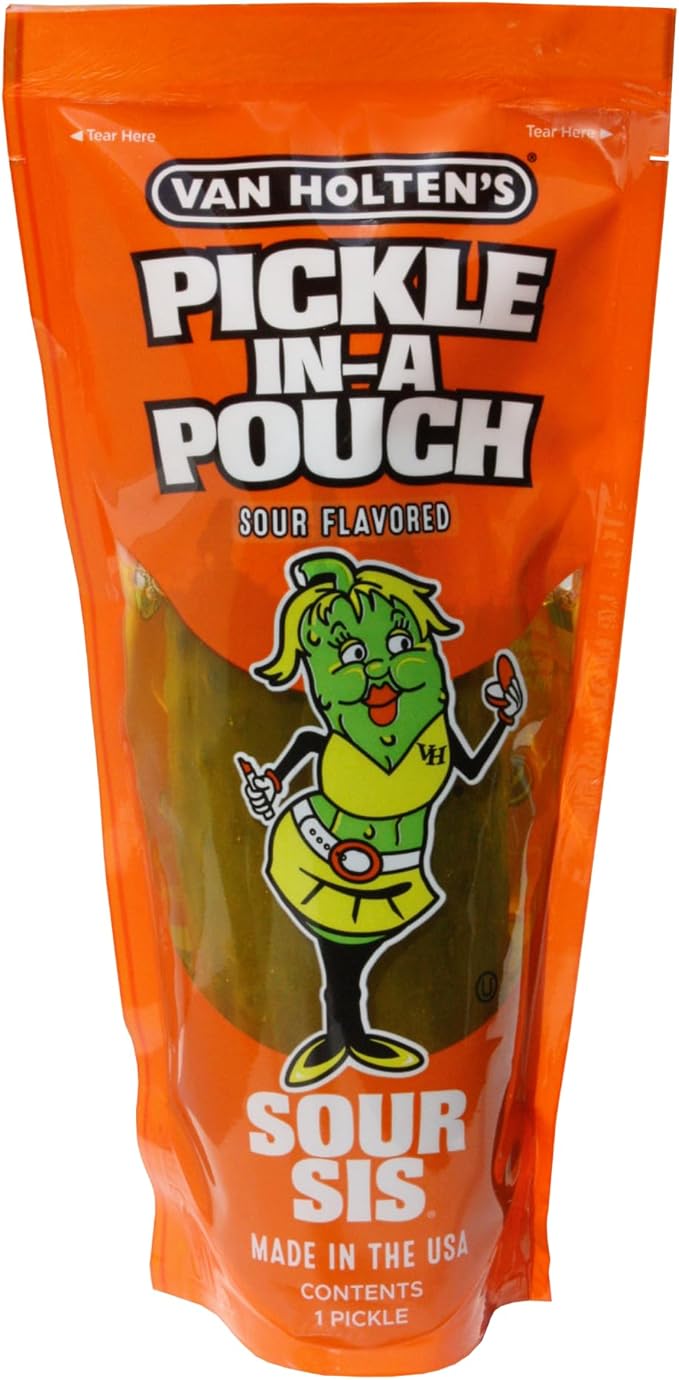 Van Holtens Pickle In A Pouch Sour Sis (306g) American Jumbo USA Large Pickles Sour Dill - Frosty Sweet Factory