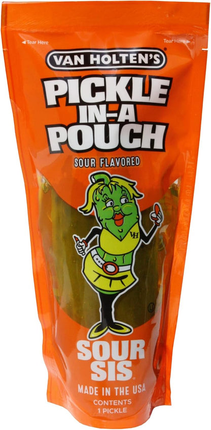 Van Holtens Pickle In A Pouch Sour Sis (306g) American Jumbo USA Large Pickles Sour Dill - Frosty Sweet Factory