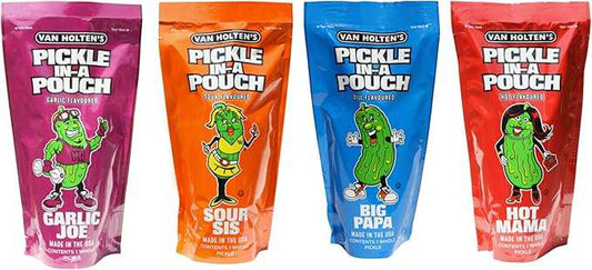Van Holtens Pickle In A Pouch 5 Pickle Pouches Mix American Jumbo USA Large 5 Pickles Sour Dill - Frosty Sweet Factory