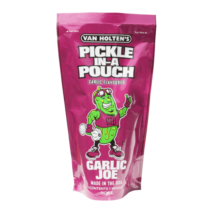 Van Holtens Pickle In A Pouch Garlic Joe 306g American Jumbo USA Large Pickles - Frosty Sweet Factory