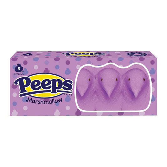 Peeps Lavender Marshmallow Chicks 5 Pack 1.5oz - 42g USA Candy Mallow Sweets