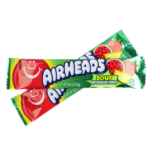 Airheads Chew Bar Sour Watermelon Punch 0.55oz (15.6g) USA Candy Chew Bar