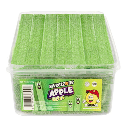 Sweetzone Fizzy Apple Belts Tub Halal Candy Sweets Pick N Mix Sweet Tubs