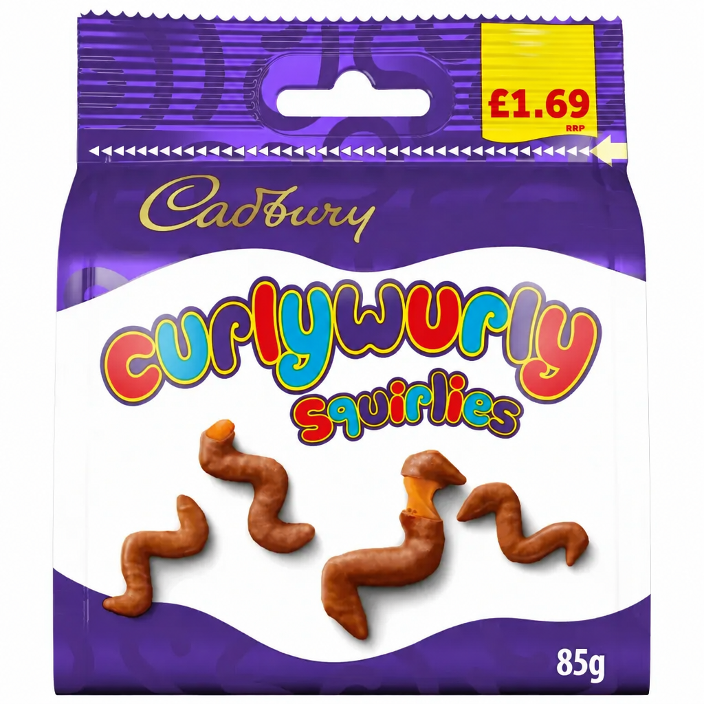 Cadbury Curlywurly Squirlies bag with £1.69 price