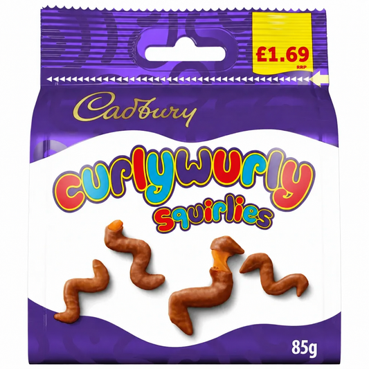 Cadbury Curlywurly Squirlies bag with £1.69 price