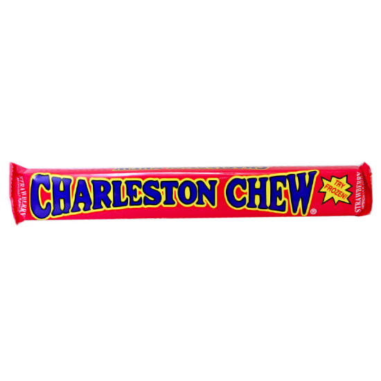 Charleston Chew Strawberry 1.85oz (53.2g), USA Strawberry Nougat Covered in Chocolate, Gluten Free - Frosty Sweet Factory