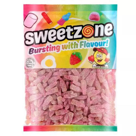 Sweetzone Mini Fizzy Cherry Bottles 1KG Pick N Mix Bags Halal Candy Snack Sweets