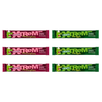 Six evenly spaced Chewits Xtreme bars