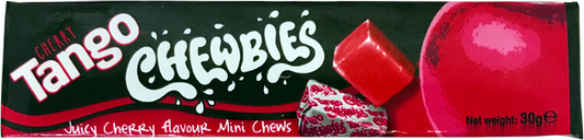 Tango Chewbies Cherry 30g Mini Chews Halal Vegetarian Vegan Gelatine Free Gluten Free Stick Pack Candy Sweets