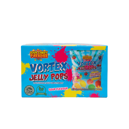 Candy Paradise Jelly Pops Sour Candy 315g Bag, 9 Jelly Fruits, TikTok Jelly, Halal, Vegetarian Fruity Pops Ice Pops Sour Vortex Jelly Pops Jelly Confectionery Candy