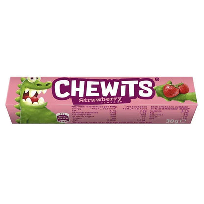 Chewits Chews 40 Variety Flavoured Mix Vegetarian Halal Gelatine Free Candy Stick Packs Sweet Snacks