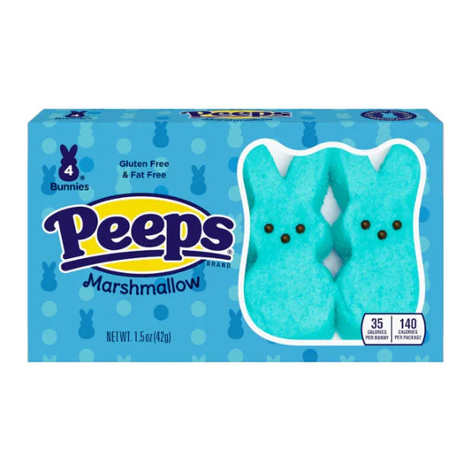 Peeps Blue Marshmallow Bunnies 4 Pack 1.5oz - 42g USA Candy Mallow Sweets