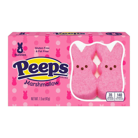 Peeps Pink Marshmallow Bunnies 4 Pack 1.5oz - 42g USA Candy Mallow Sweets