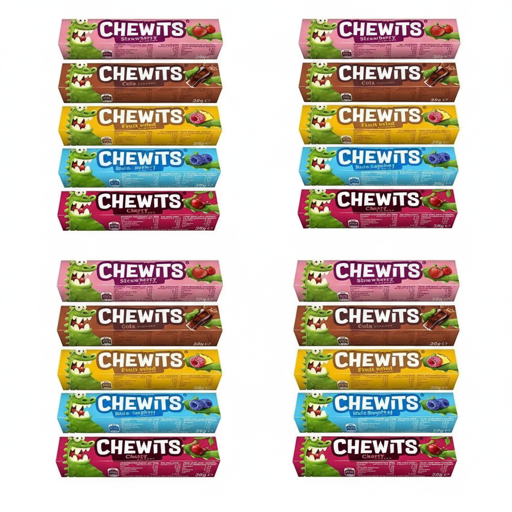 Exactly quadrupled Chewits assortment