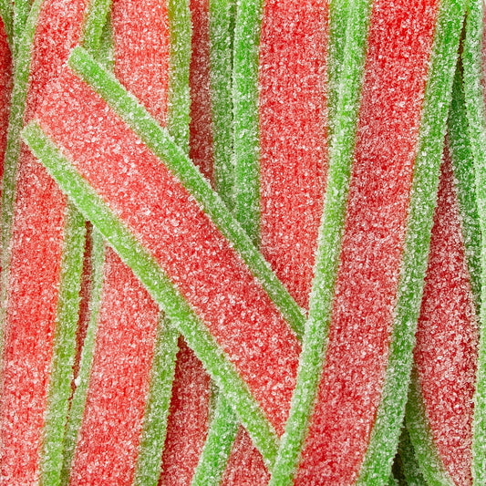 Pick N Mix Fizzy Watermelon Belts Sweetzone Halal Red & Green Candy Sweets
