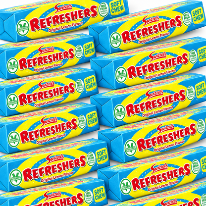 Full-frame Lemon Refreshers stick packs using the original product photo