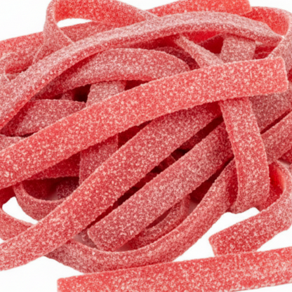 Full-frame strawberry sour belts without packaging
