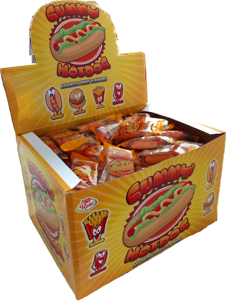 CLEARANCE: Gummy Hot Dog 8g, Candy, Variety, Fruity, Mixed, Gluten Free, Halal, Nut Free