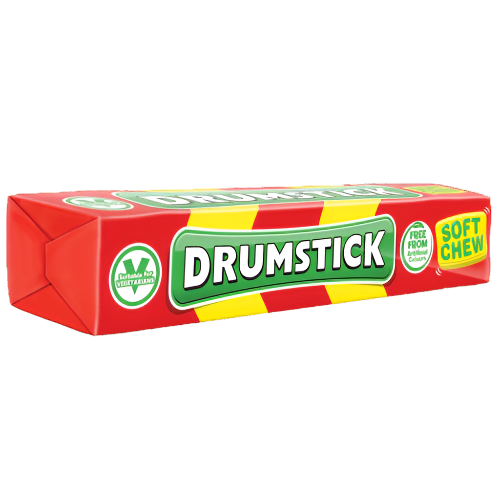 Swizzels Drumstick Soft Chew Stick Pack 43g, Raspberry, Milk, Vegan, Vegetarian, Halal - Frosty Sweet Factory