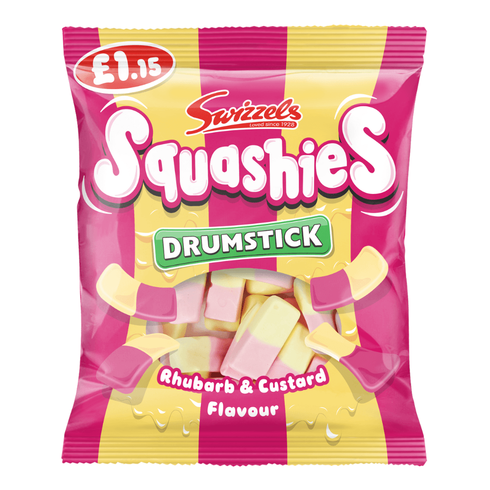 Swizzels Drumstick Squashies Rhubarb & Custard Flavour 120g PMP £1.15 - Frosty Sweet Factory