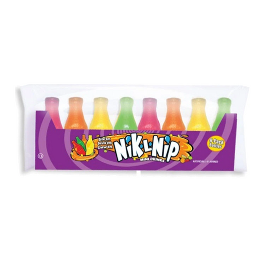 Nik-L-Nip Original Wax Candy Bottles 8-pack 2.79oz (79g) Concord Wax Bottles Wax Candy USA Candy - Frosty Sweet Factory