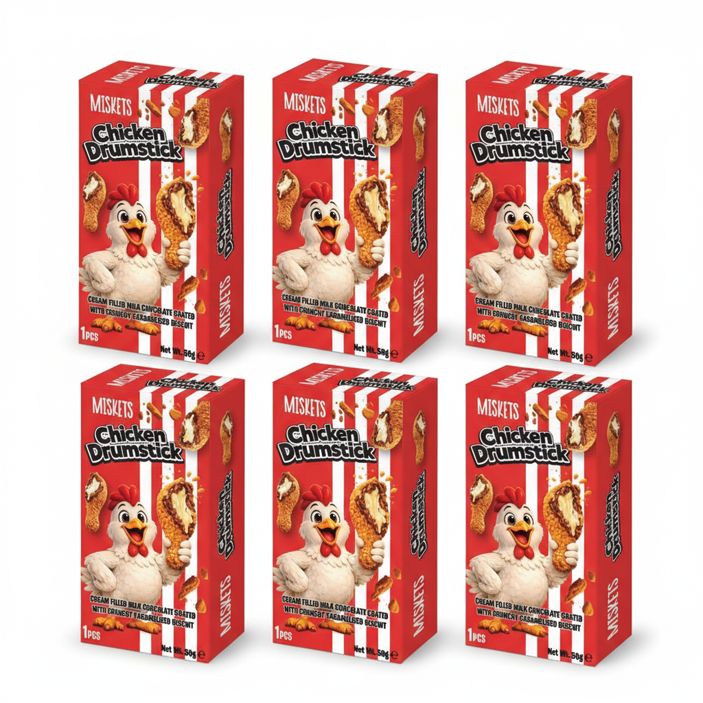 Pack of 6 Miskets Chocolate Chicken Drumstick candy boxes