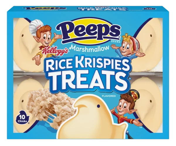 Peeps Rice Krispies Treats Marshmallow Chicks 10 Pack 3oz - 85g USA Candy Mallow Sweets