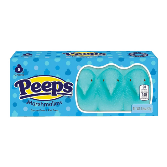 Peeps Easter Blue Chicks 5 Pack 1.5oz - 42g USA Candy Sweets