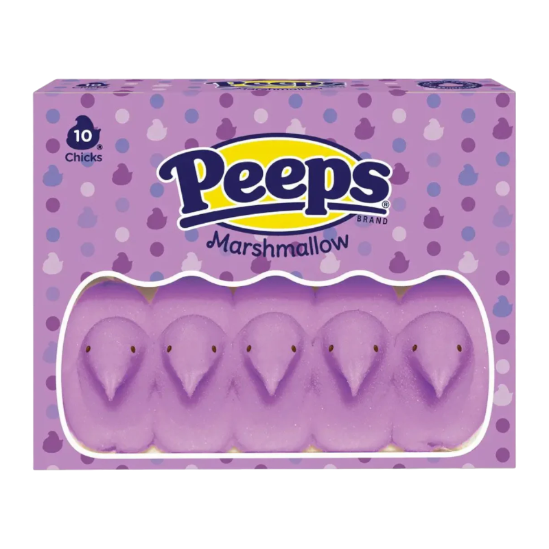 Peeps Lavender Marshmallow Chicks 10 Pack 3oz - 85g USA Candy Mallow Sweets