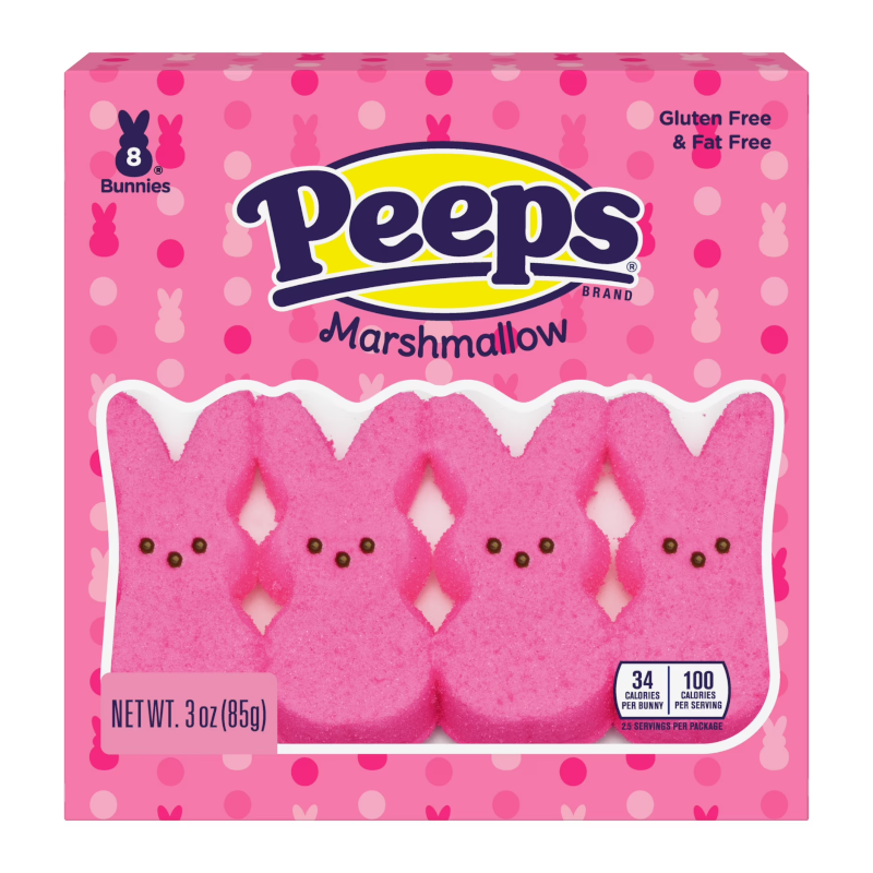 Peeps Pink Marshmallow Bunnies 8 Pack 3oz - 85g USA Candy Mallow Sweets