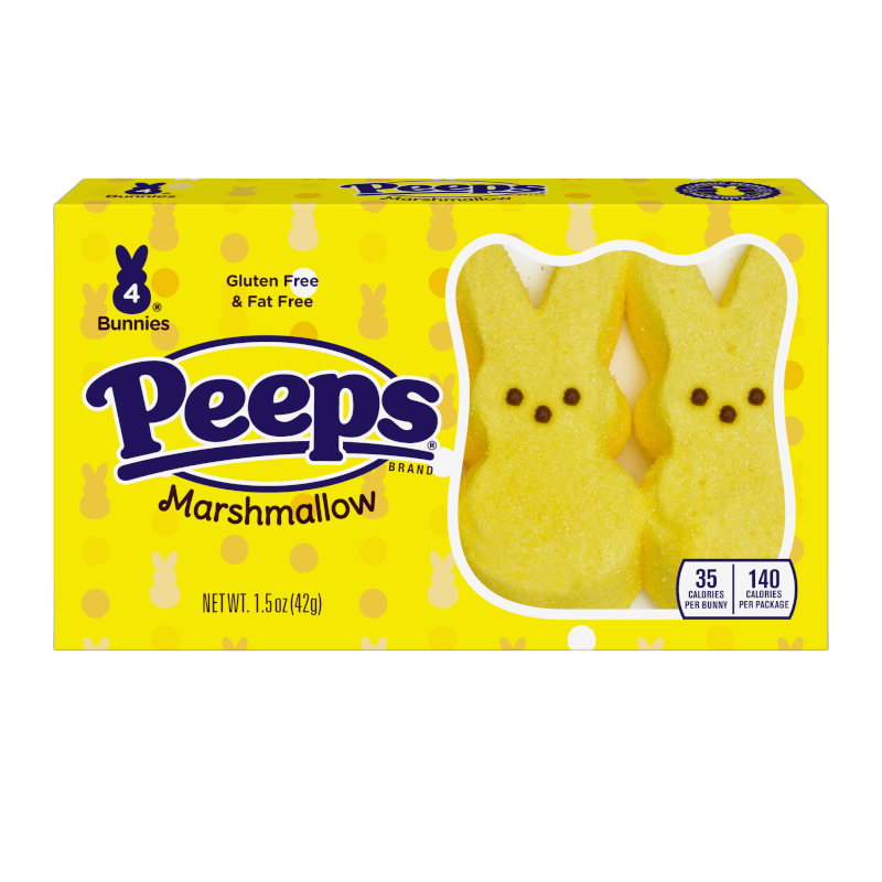 Peeps Easter Yellow Bunnies 4PK 1.5oz (42g) Easter Mallows, USA Marshmallows Mallows, Vanilla, Gluten Free, Fat Free - Frosty Sweet Factory