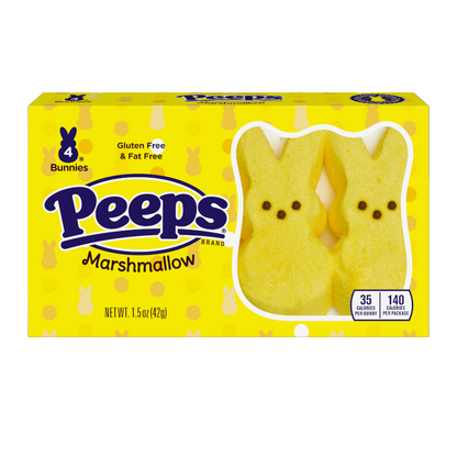 Peeps Easter Yellow Bunnies 4PK 1.5oz (42g) Easter Mallows, USA Marshmallows Mallows, Vanilla, Gluten Free, Fat Free - Frosty Sweet Factory