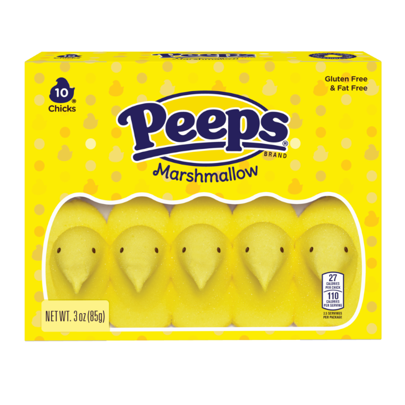 Peeps Yellow Marshmallow Chicks 10 Pack 13oz - 85g USA Candy Mallow Sweets