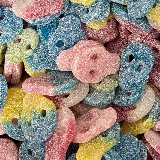 Frostys Vegan Fizzy Jelly Skulls Variety Mix Vegetarian Halal Candy Salad Sweet Snacks