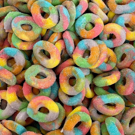 Frostys Rainbow Rings Sweets Sugar Coated Gluten Free Dairy Free Halal Jelly Candy Salad Sweet Snacks