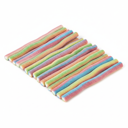 Sweetzone fizzy rainbow pencils, on white background
