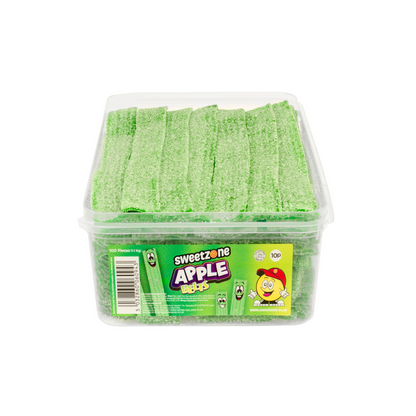 Sweetzone Fizzy Apple Belts Tub Halal Candy Sweets Pick N Mix Sweet Tubs