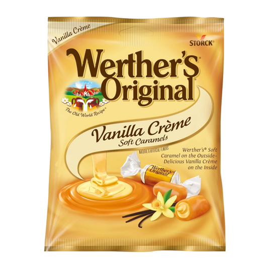Werther's Vanilla Creme Soft Caramels 2.22oz (63g) USA Soft Caramel Candy Sweet Snacks