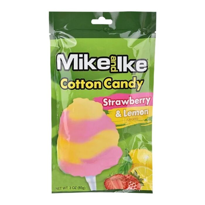 Mike & Ike Cotton Candy 3oz (85g) USA Cotton Candy Floss, Cherry-Lime, Orange-Cherry, Strawberry-Lemon,